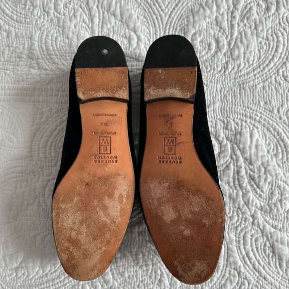 Stubbs & Wootton Screw You (College) Black Velvet Slippers Ladies 7 - Picture 7 of 10